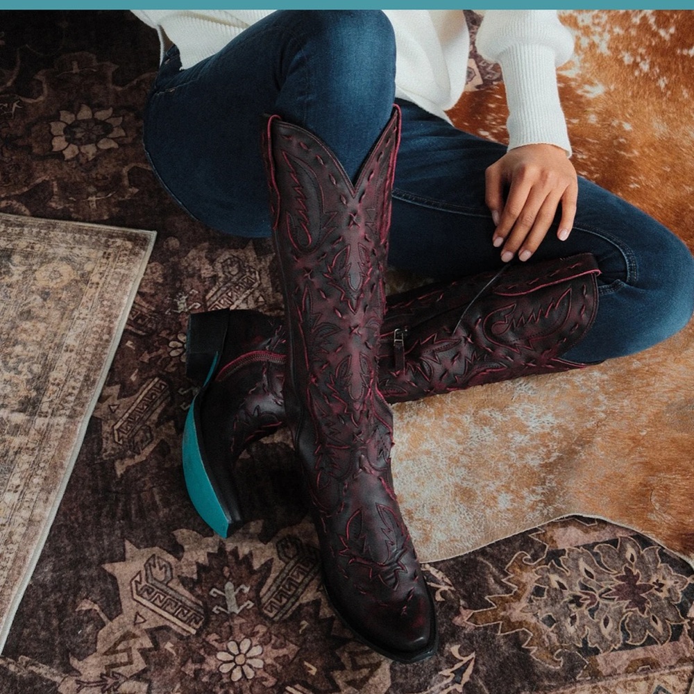 Lane reverie black cherry size 7.5 cowgirl boots - Picture 12 of 16